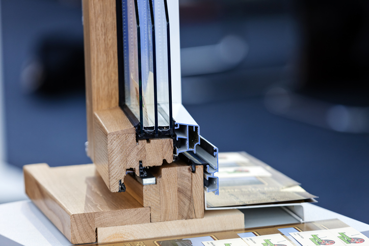 Cutaway side view of a window showing different glass thicknesses to be measured